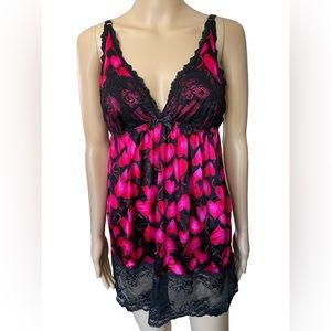 Smart & Sexy Pink Heart Love Valentine Lace Romantic Lingerie Mini Slip Dress
